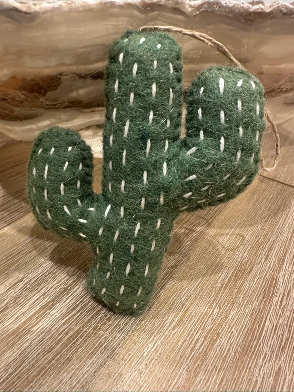 Handmade Felt Cactus Christmas Ornament | 5” Southwestern Desert Holiday Decor
